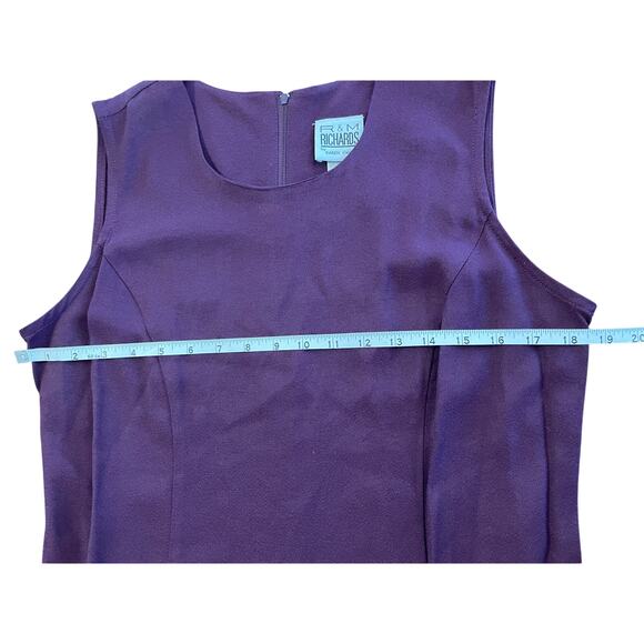 VTG R&M Richards Karen Kwong Burgandy Dress Size 12 Style 4052 Made in USA Zip - Picture 7 of 8